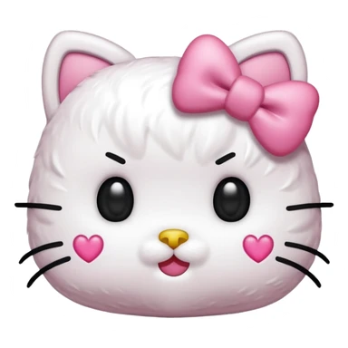 Make me a hello kitty emoji with heart eyes sticker