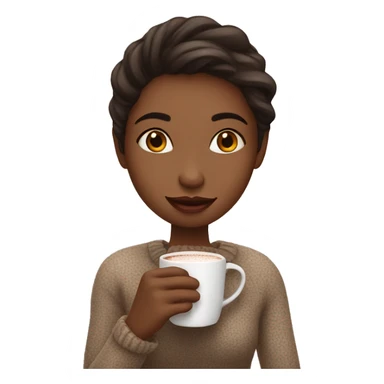 Girl Sipping hot coco sticker