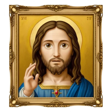 Salvator Mundi painting in a frame sticker