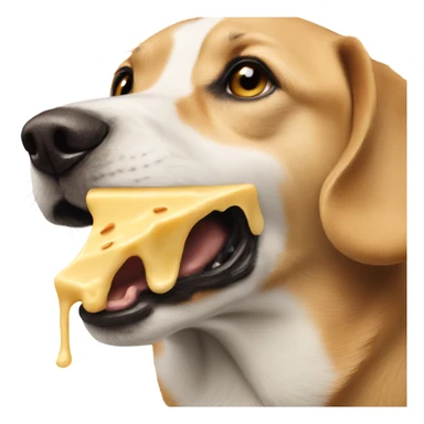 Dog with queso on mouth sticker