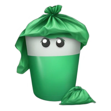 Garbage bag green sticker