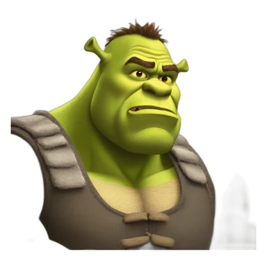 muscular shrek staring with tension sticker
