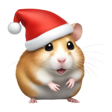 Hamster with a Christmas hat sticker