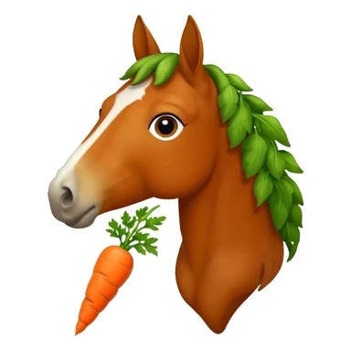 Horse eating carrot sticker