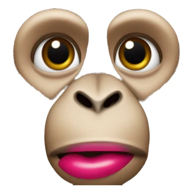 Monkey wearing lipstick  sticker