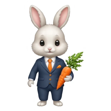 baby bunny in suit sticker