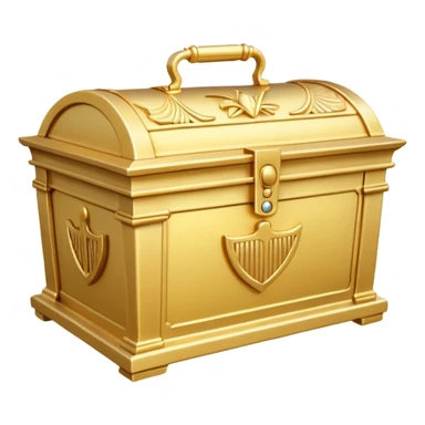 Ark of the Covenant, ornate gold box with handles, rays of light sticker