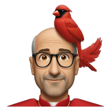 stanley tucci as a cardinal sticker