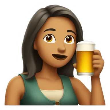 woman drinking a beer sticker