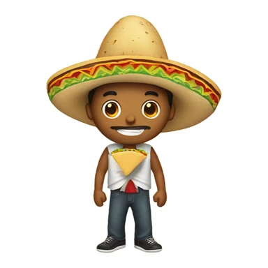 Mexican guy with a taco sticker