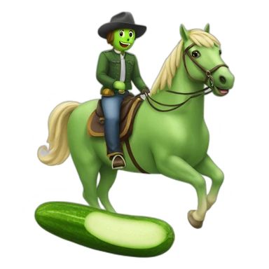 Cucumber riding an horse sticker