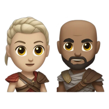 Kratos and atreus god of war sticker