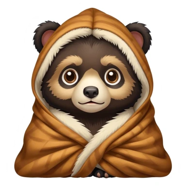 Baby spectacled bear cozy in blanket  sticker