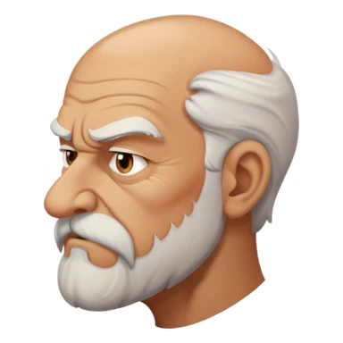 old angry man with facial hair in profile view sticker