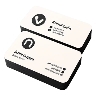 business card with a logo symbol sticker