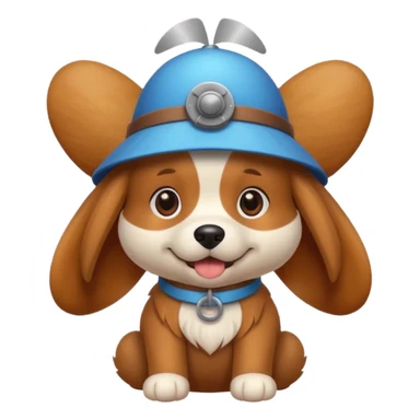 cute dog with a spinning propeller hat sticker