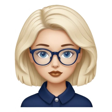 Hyper Realistic beautiful dior model with dark blue eyes glasses and stylish hair  sticker