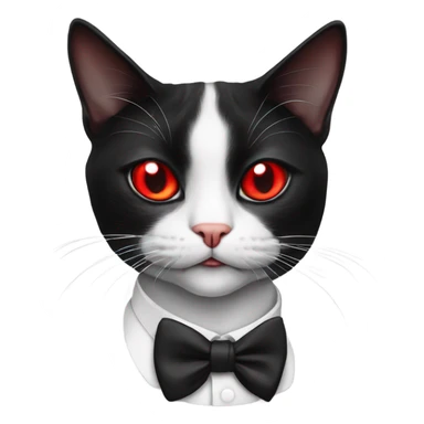 Black and white tuxedo cat smoking a cigar red eyes sticker
