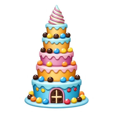 A whimsical tower of mixed treats sticker