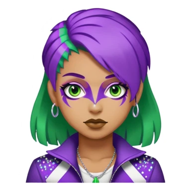 Glitter Purple and White Joker Gangster Green Hair sticker