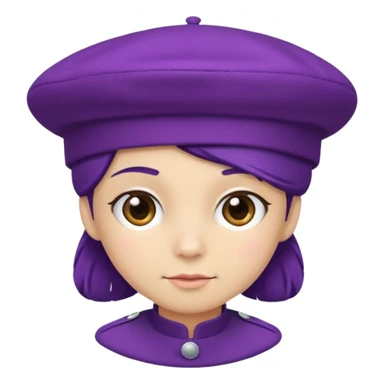 a purple berret sticker