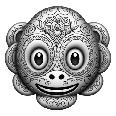 Black and white doodle  sticker