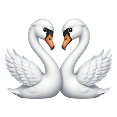 Two swans making heart sticker