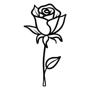 Wilted rose flower with drooping petals sticker