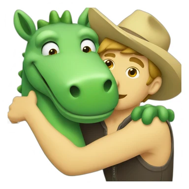 horse guy hugging cocodrile guy sticker
