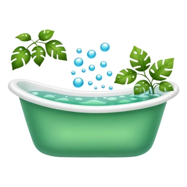 Bathtub with leaves for bubbles sticker