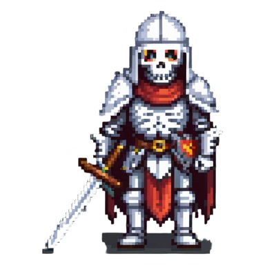 skeleton knight holding a sword sticker