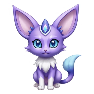 Shiny Exotic Cute Adorable Majestic Espeon-Purrloin-Delcatty-Meowstic-Hybrid-Creature with pattern-markings sticker