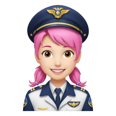 Commander Bloom – pink ponytail pilot in white uniform sticker
