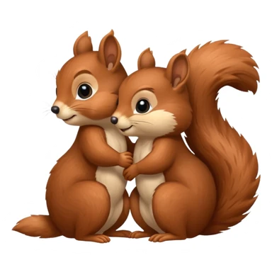 two squirrels cuddling sticker