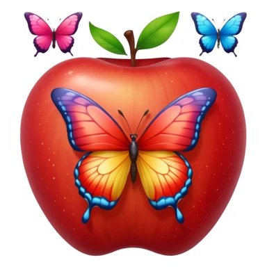 Apple and butterflies  sticker