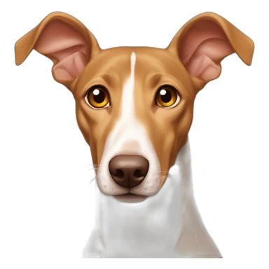 brown podenco mix with floppy ears sticker