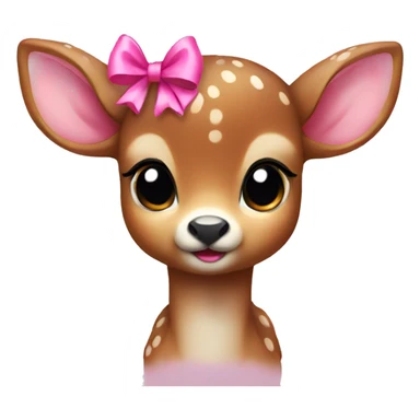baby deer with pink bow sticker