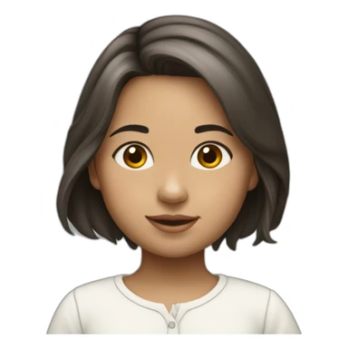 una niña + conejito blanco sticker