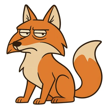 cartoon style orange Tibetan fox, no background sticker