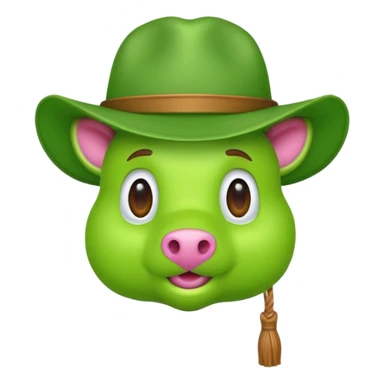 Un maiale verde fluo con un cappello da muratore sticker