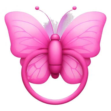pink ring around pink butterfly sticker