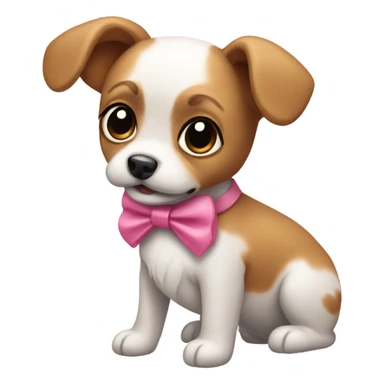 A small dog with a little pink bow sticker