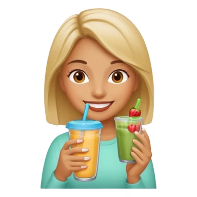 Girl drinking smoothie sticker