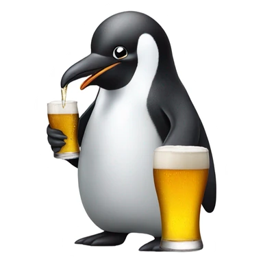 Penguin drinking beer sticker