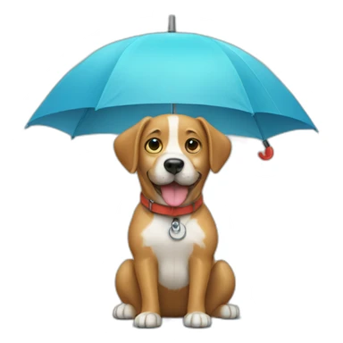 dog with umbrella sticker