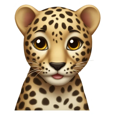 An adorable leopard sticker