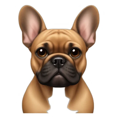All Brown french bulldog with black facial features sticker