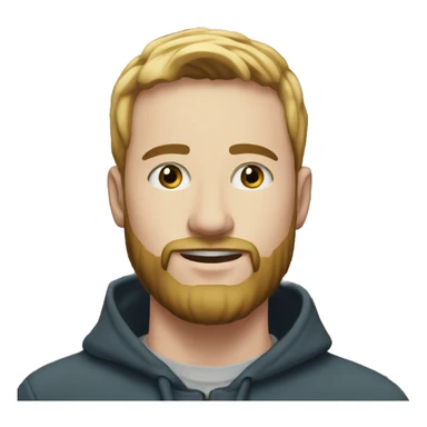 young man, 30 years old, with white skin and a beard, 1.70 tall in front of several houses sticker