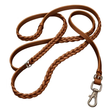 A simple sling made of braided leather straps.













 sticker