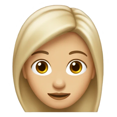 Emoji de mujer de tez blanca con ojos color miel y cabello castaño claro casi rubio sticker